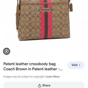 New Coach Signature Coated Varsity Stripe File Bag Handbag Crossbody Satchel